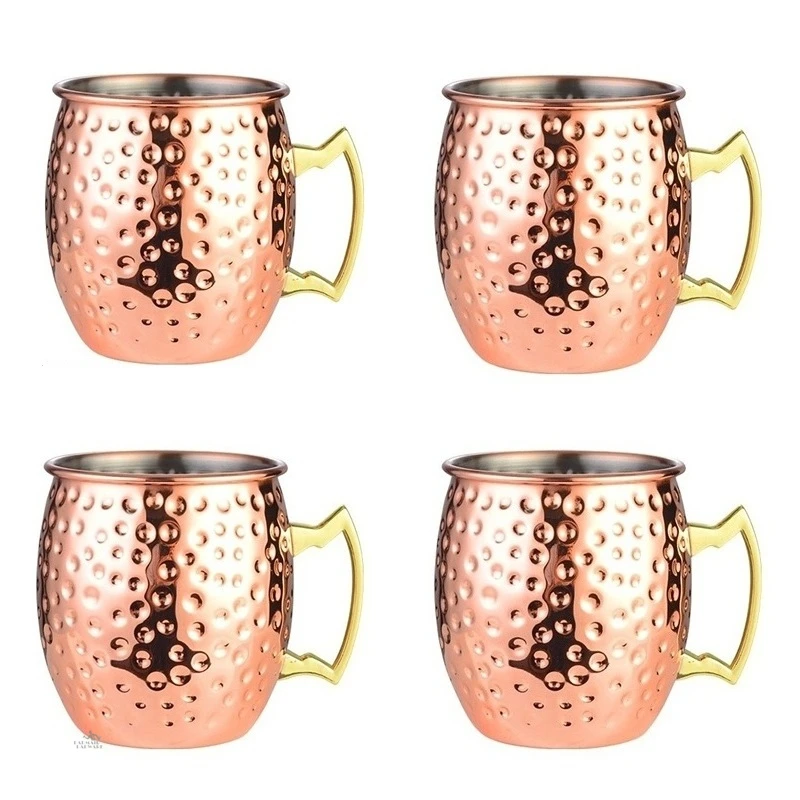 4pcs 550ml Hammered Copper Pla - огляд і ціна Copper Cocktail Mug